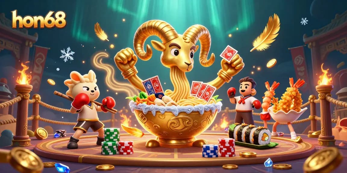 Experience exciting action at hon68 with vibrant characters in a dynamic gambling scene.