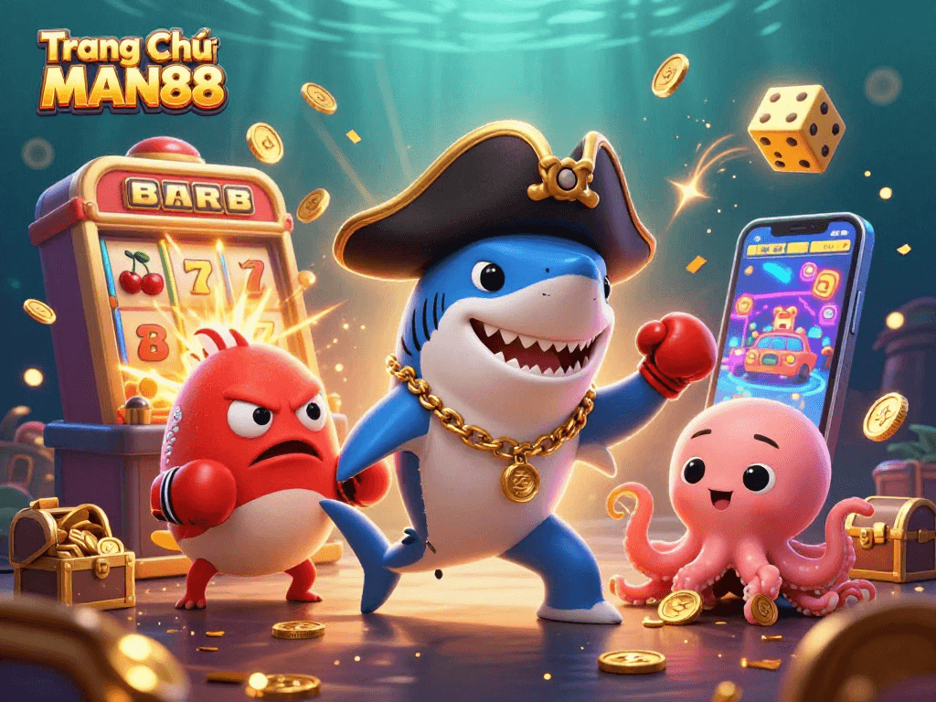 Engage with the vibrant world of Trang Chủ MAN88 as cute characters explore exciting casino games and jackpots.