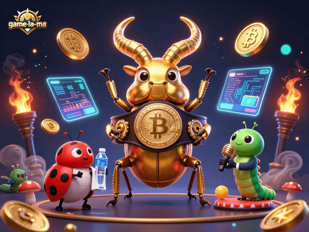 Experience thrilling strategies with game-la-ma's ultimate crypto casino showdown illustration.
