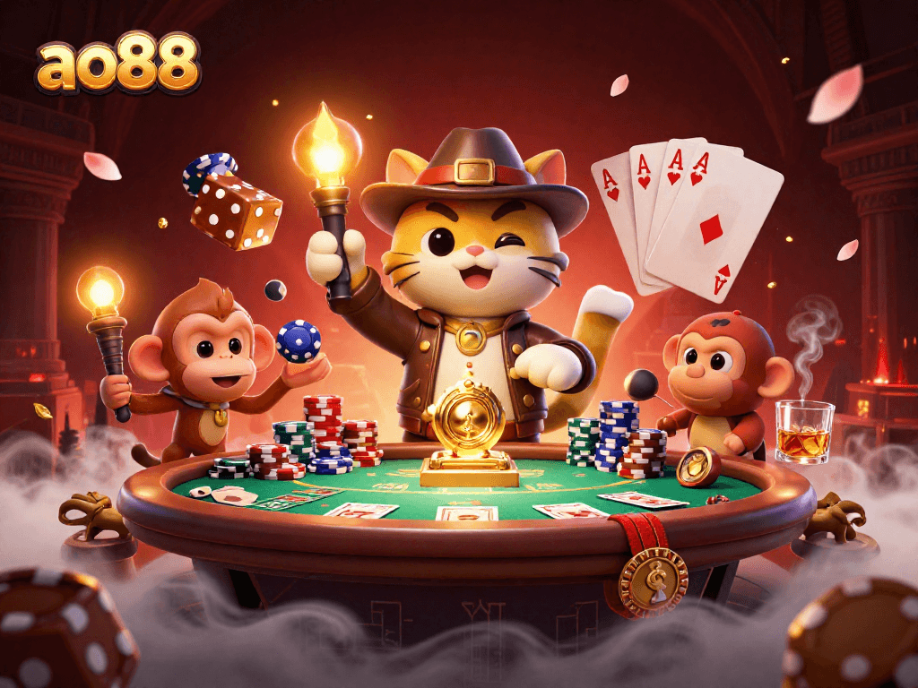 Experience exciting gaming adventures at ao88 with vibrant characters and dynamic casino elements.