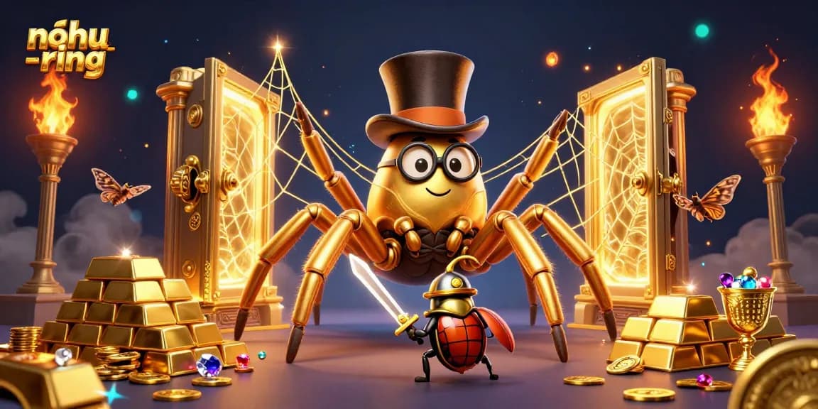 Join the action with nohu-ring as characters weave through a vibrant casino world, illustrated magnificently.
