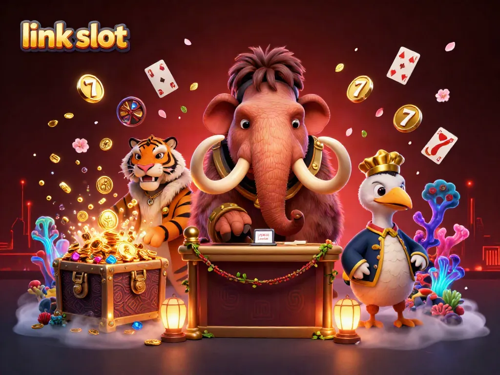 Experience the excitement of link slot gaming with vibrant 3D characters and dynamic elements.