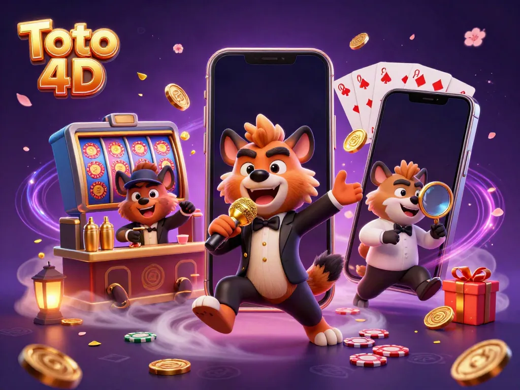 Toto 4D menggambar dunia kasino kartun dengan hyena lucu memimpin pertunjukan, menciptakan atmosfir hiburan