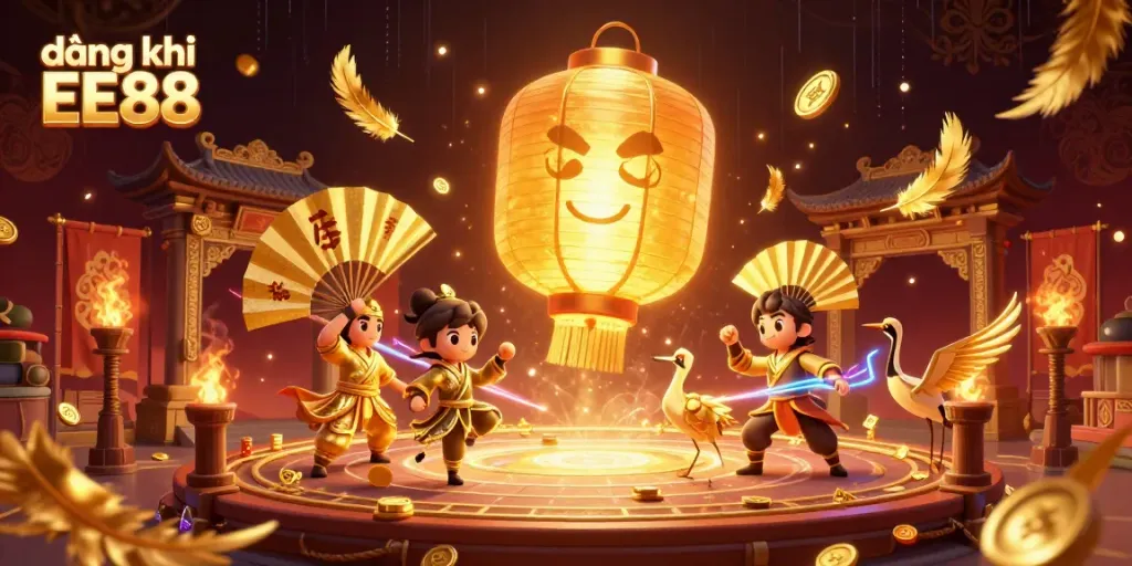 Engage in the thrilling experience of đăng ký EE88 at a vibrant night market casino with magical spirits.