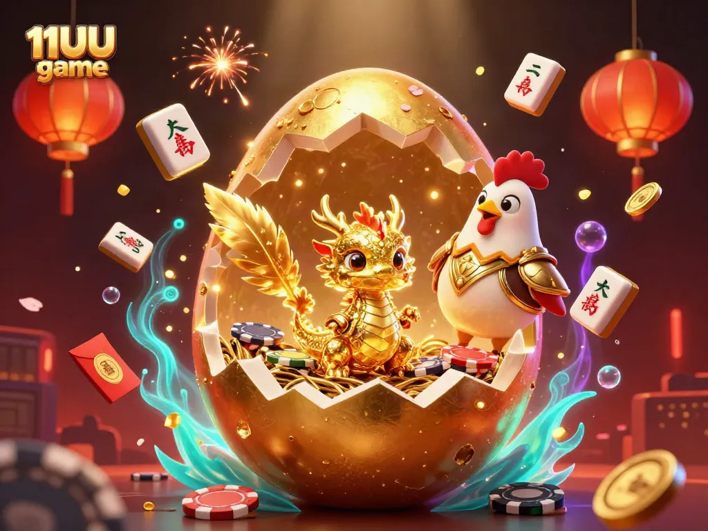 Engage with the thrilling 11UU game featuring dragon-themed casino elements and golden fortune.
