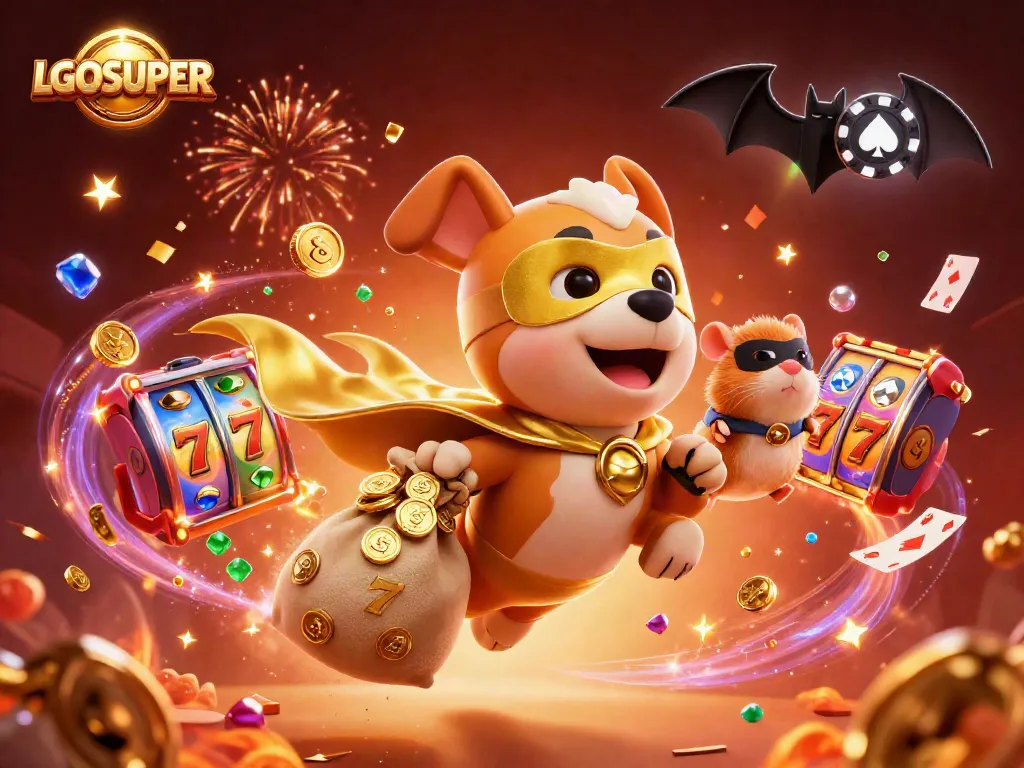 Experience the thrill of LGOSUPER with a superhero dog and gold-filled slot adventure in vibrant 3D!