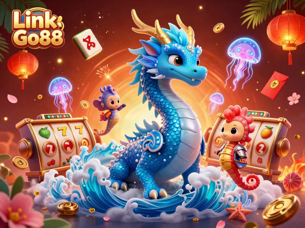 Experience the excitement of Link Go88 with vibrant slot reels and enchanting ocean characters.