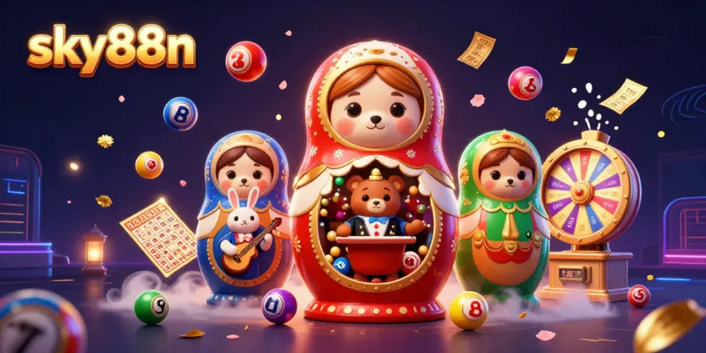 Experience thrilling moments with sky88n's engaging games and vibrant visuals in an energetic casino scene.