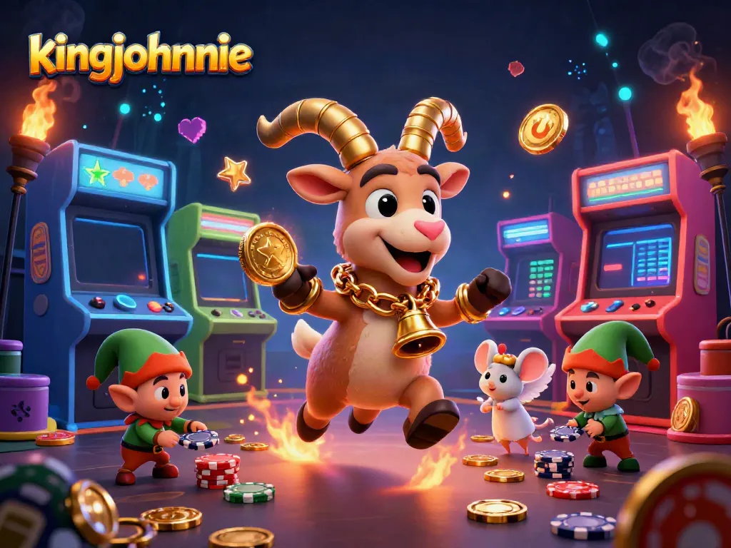Experience thrilling gameplay at kingjohnnie's vibrant holiday casino with delightful characters!