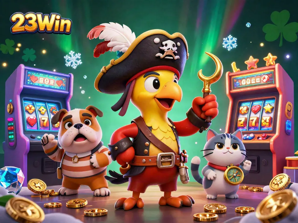 Play exciting games at 23Win, featuring colorful arcade elements and dynamic casino fun.
