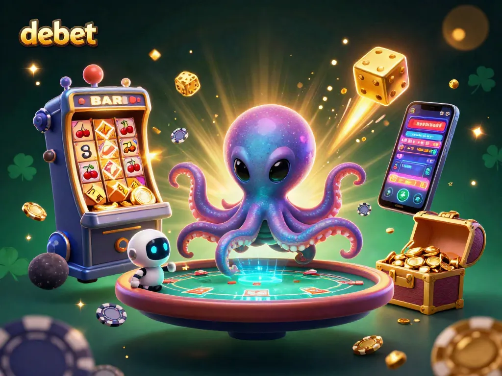 Experience debet with vibrant alien casino action featuring poker, slots, and dynamic game elements.