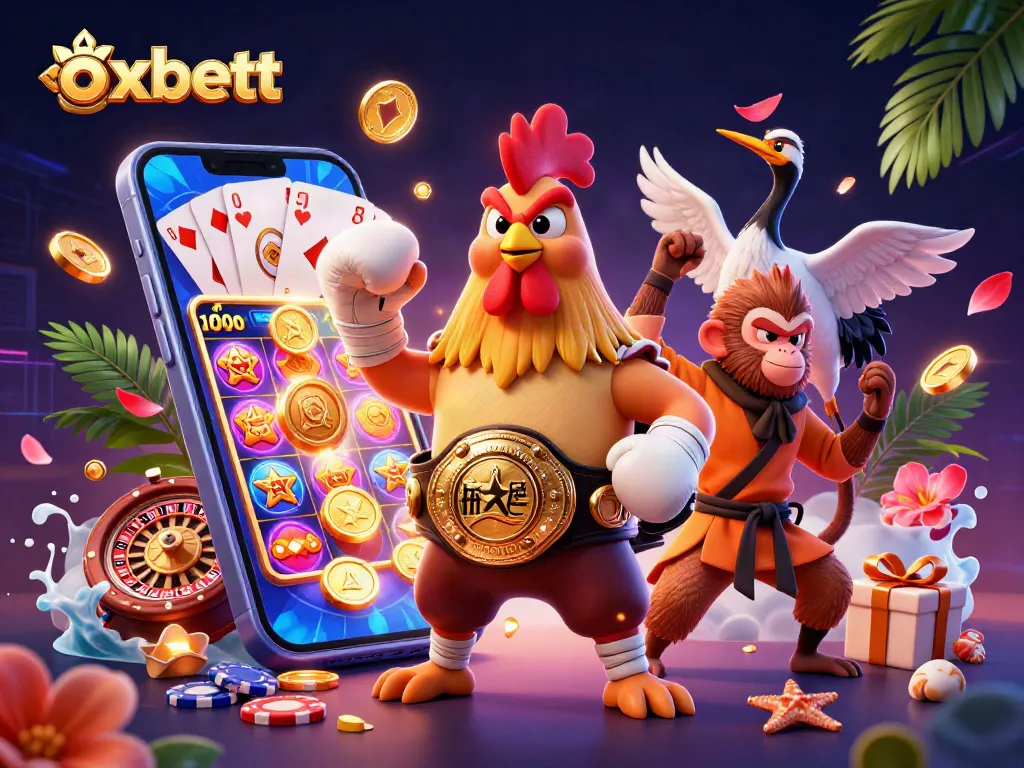Engage in thrilling gameplay at oxbett with vibrant casino scenes featuring characters and dynamic elements.