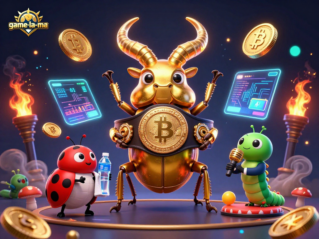 Experience thrilling strategies with game-la-ma's ultimate crypto casino showdown illustration.