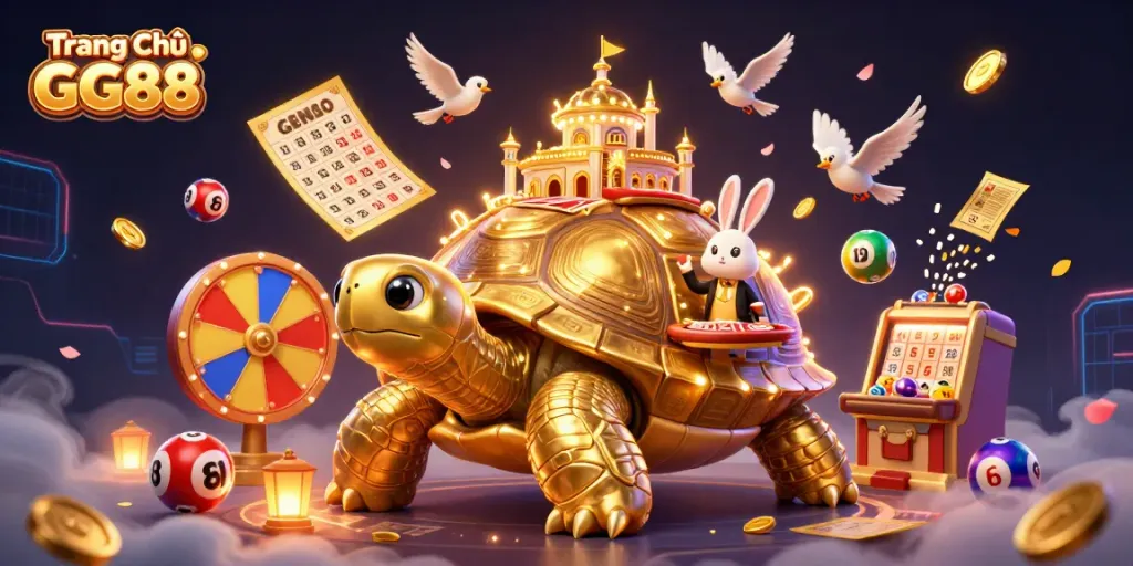 Win big at Trang Chủ GG88 with vibrant lottery balls and an exciting casino scene.