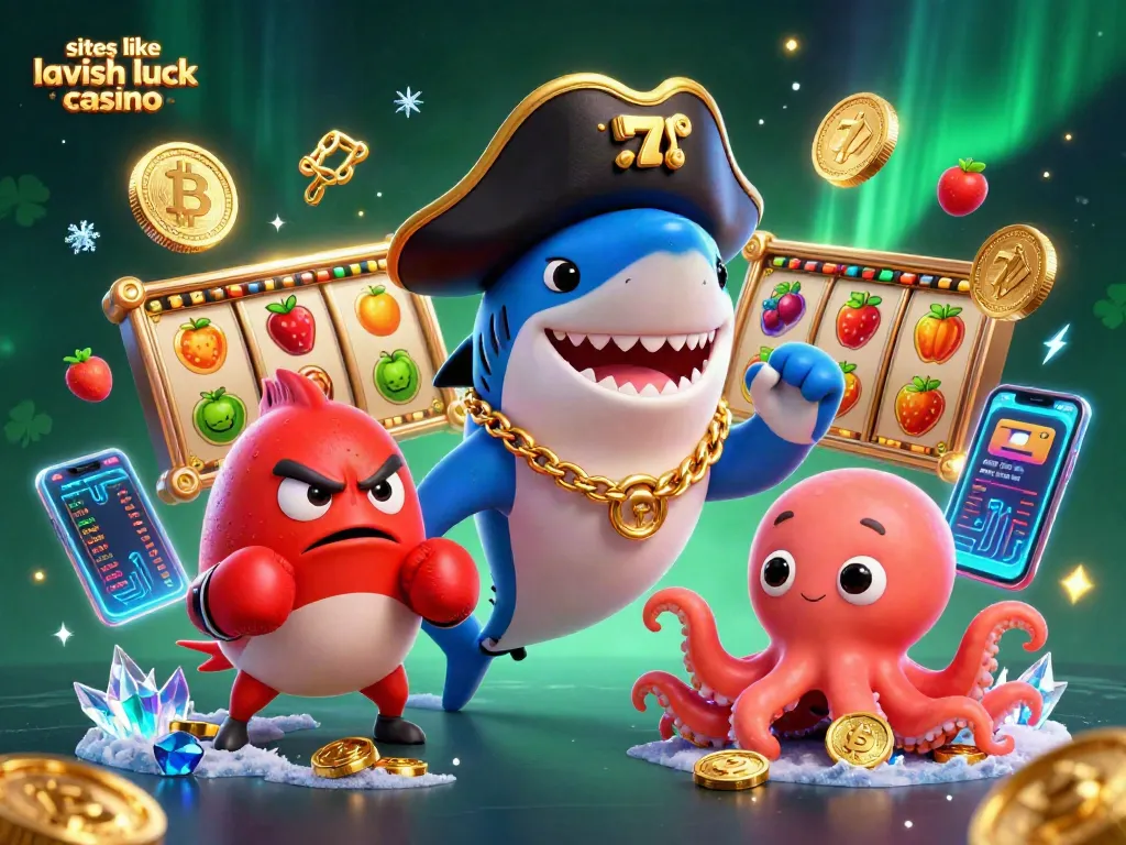 Play exciting games like Lavish Luck Casino with this colorful 3D illustration.