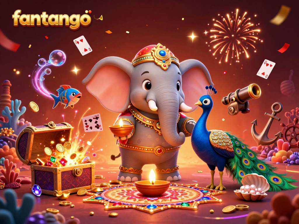 Experience the thrill of fantango with vibrant elements and dynamic casino features surrounding playful characters.