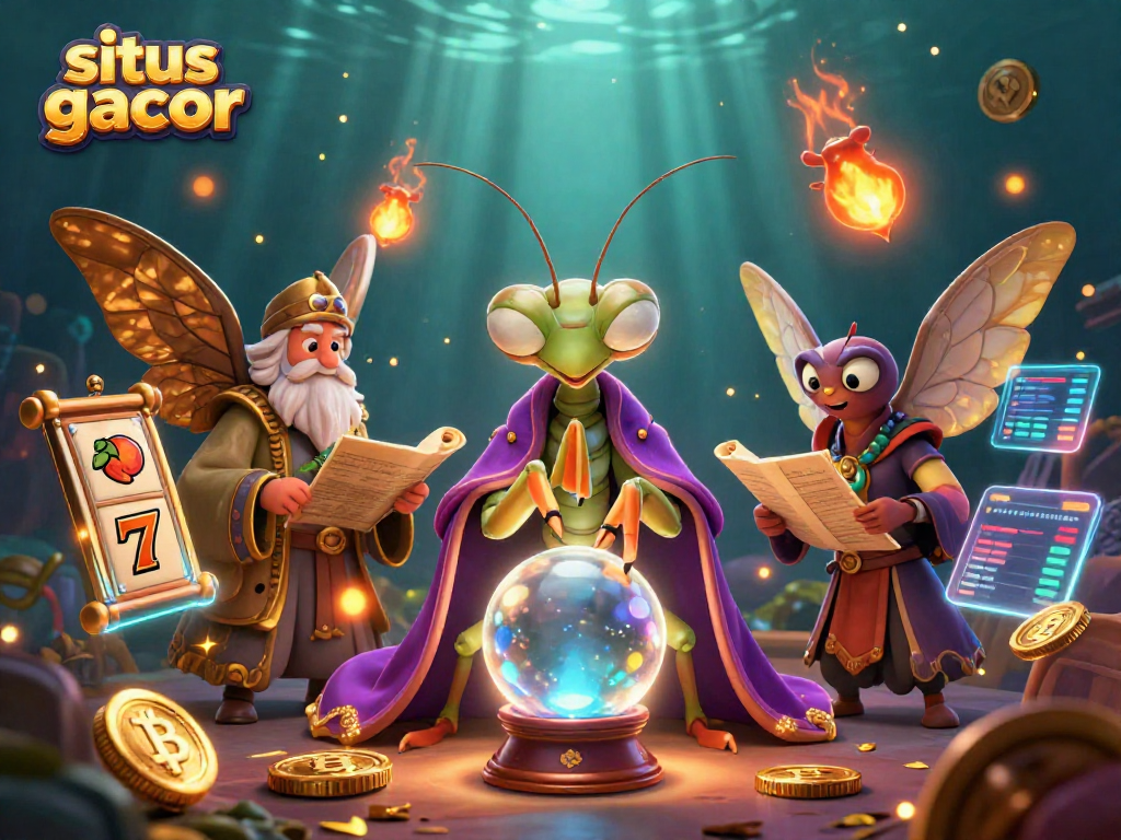 Experience the thrill of situs slot gacor with our vibrant 3D illustration showcasing magical elements and slot game excitement.