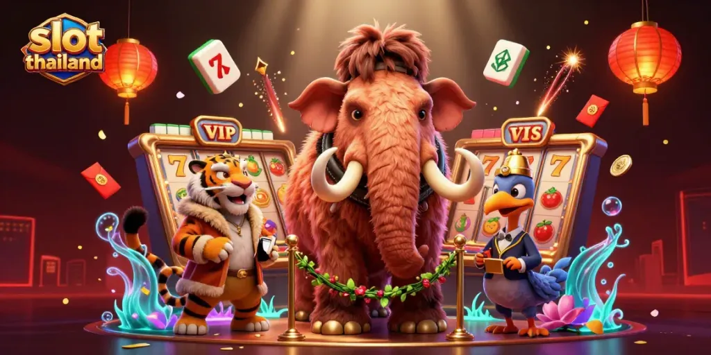 Experience dynamic gameplay at slot thailand with cartoon characters and rich casino elements.