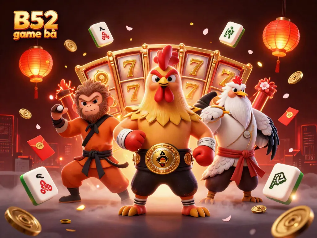 Engage with B52 game bài in this vibrant casino-themed illustration showcasing exciting gameplay.