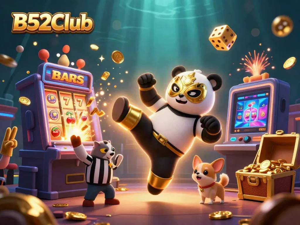 Experience B52Club's thrilling gaming action with vibrant characters and spectacular casino elements.