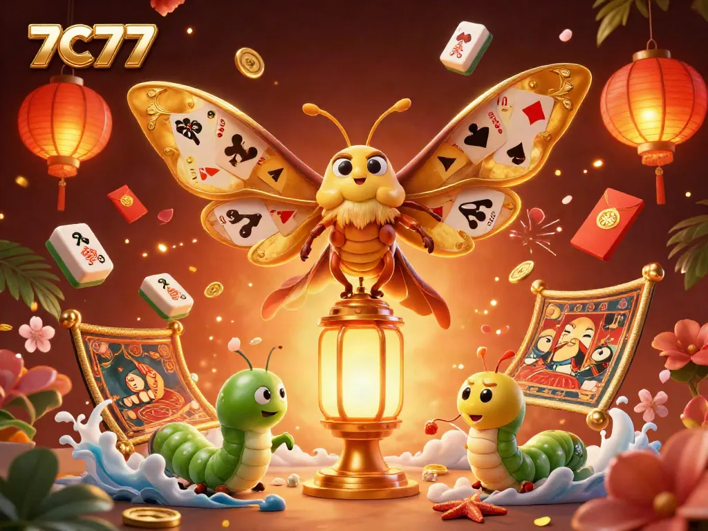 Experience the vibrant atmosphere of 7C77 Casino with dynamic gaming elements and colorful characters.