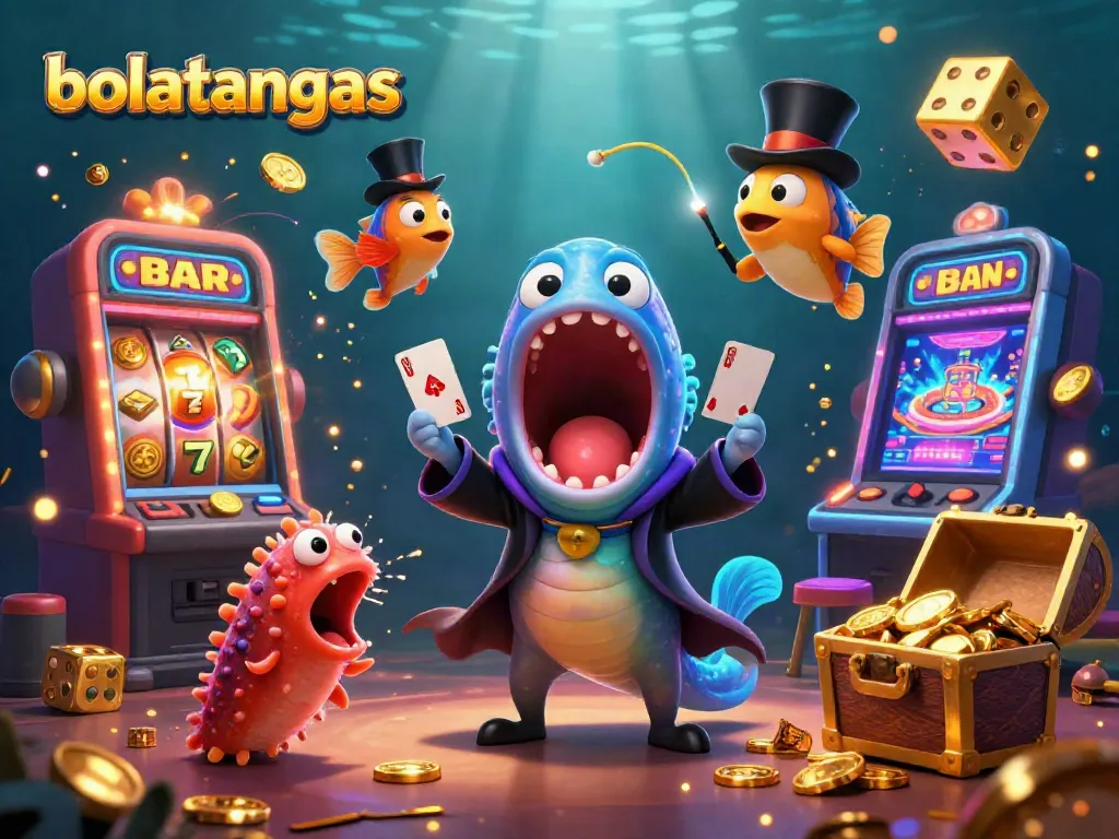 Engage in bolatangkas gameplay featuring a vibrant underwater casino scene with unique characters in action.