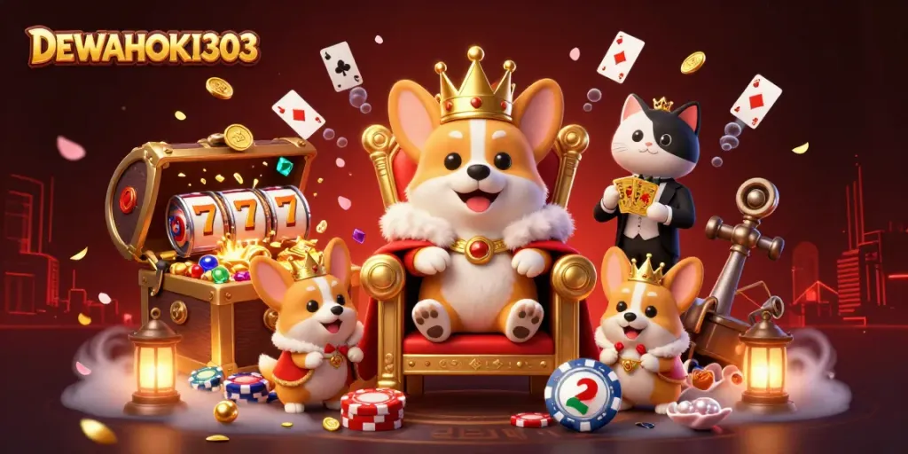 DEWAHOKI303 menghadirkan keseruan slot online dengan corgi kerajaan dan elemen permainan yang menarik.