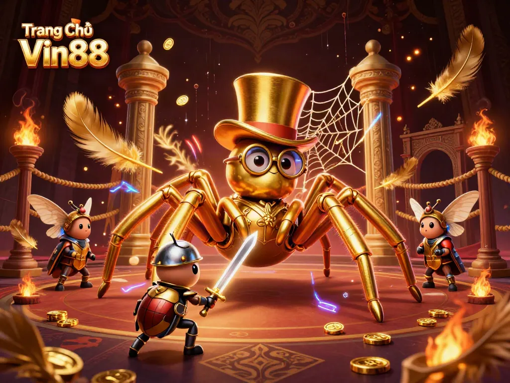Play exciting games at Trang Chủ Vin88 with a vibrant casino illustration showcasing thrilling action.