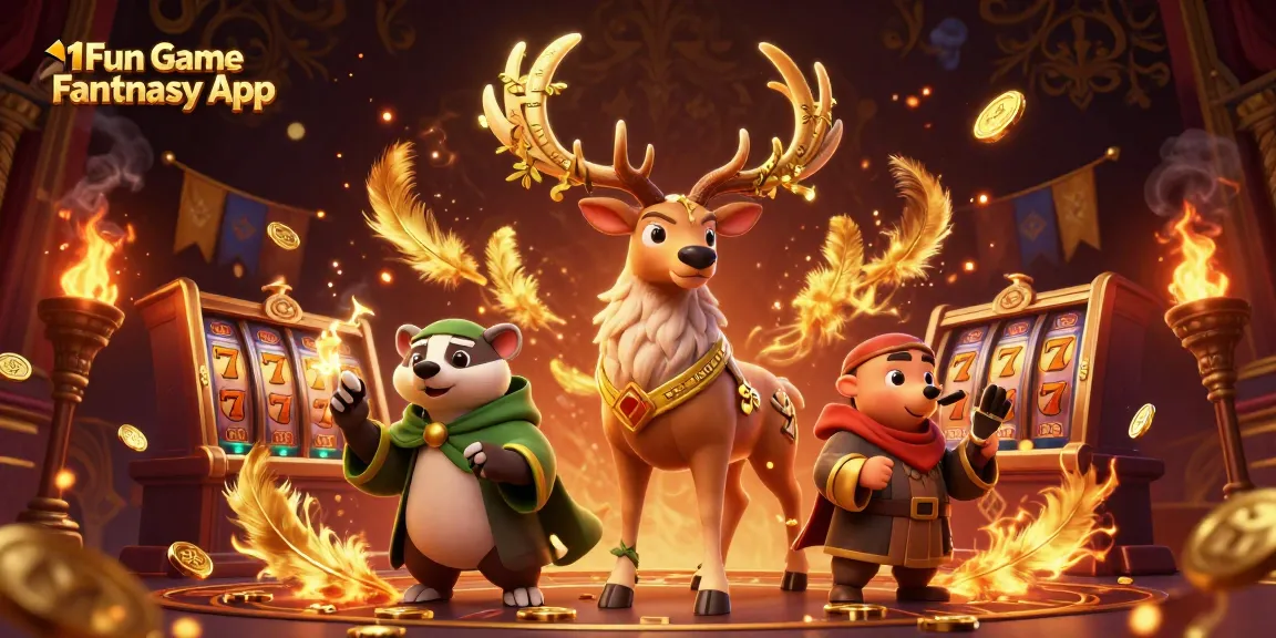 Engage with 1Fun Game Fantasy App through this vibrant casino scene filled with luck and excitement.