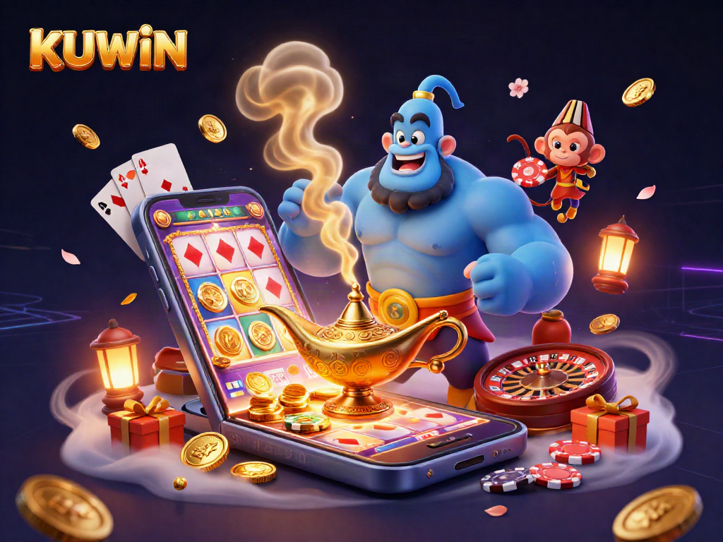 Play exciting KUWIN games with vibrant 3D visuals and engaging casino elements.