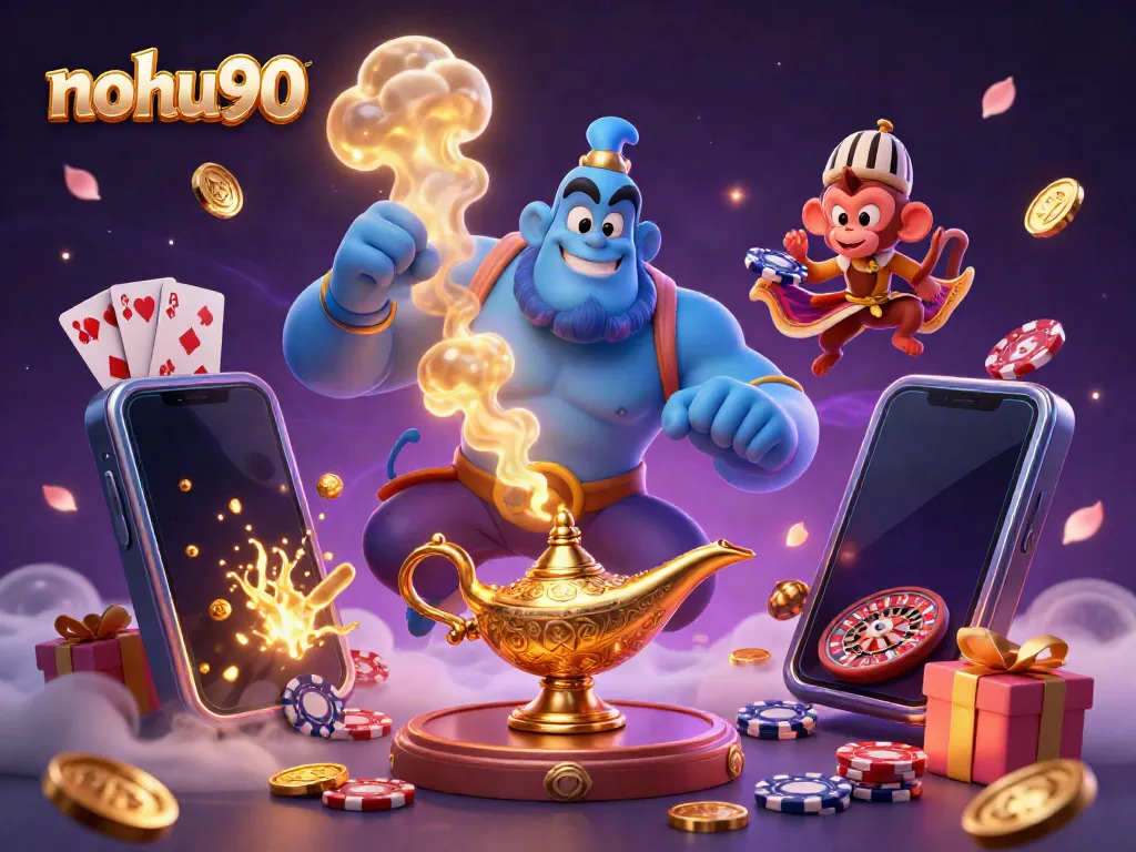 Engage in magical gaming adventures with nohu90, featuring dynamic casino elements and characters.