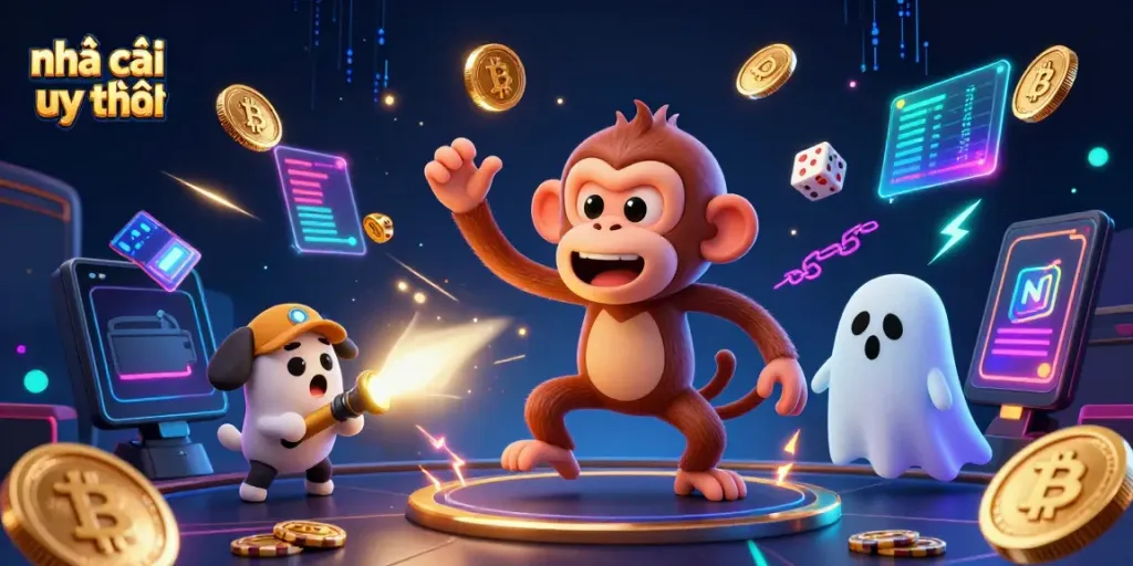 Experience the thrilling action of nhà cái uy tín with lively gambling elements and playful characters.