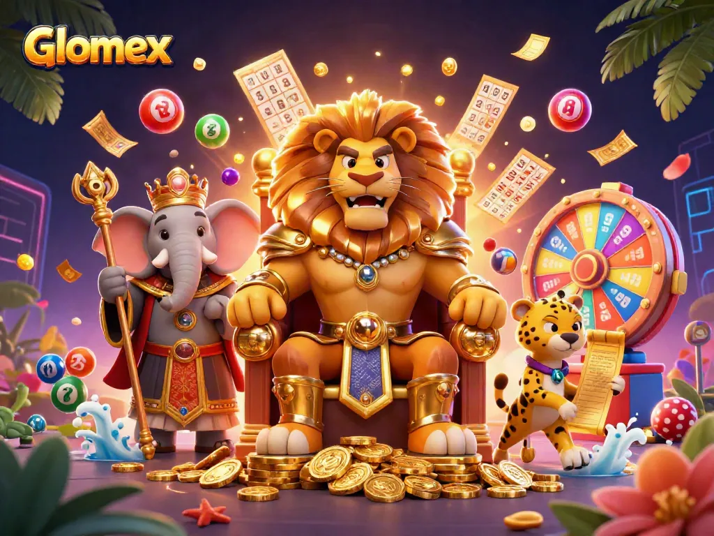 Glomex elevates your lottery experience with vibrant game elements and excitement in 3D.