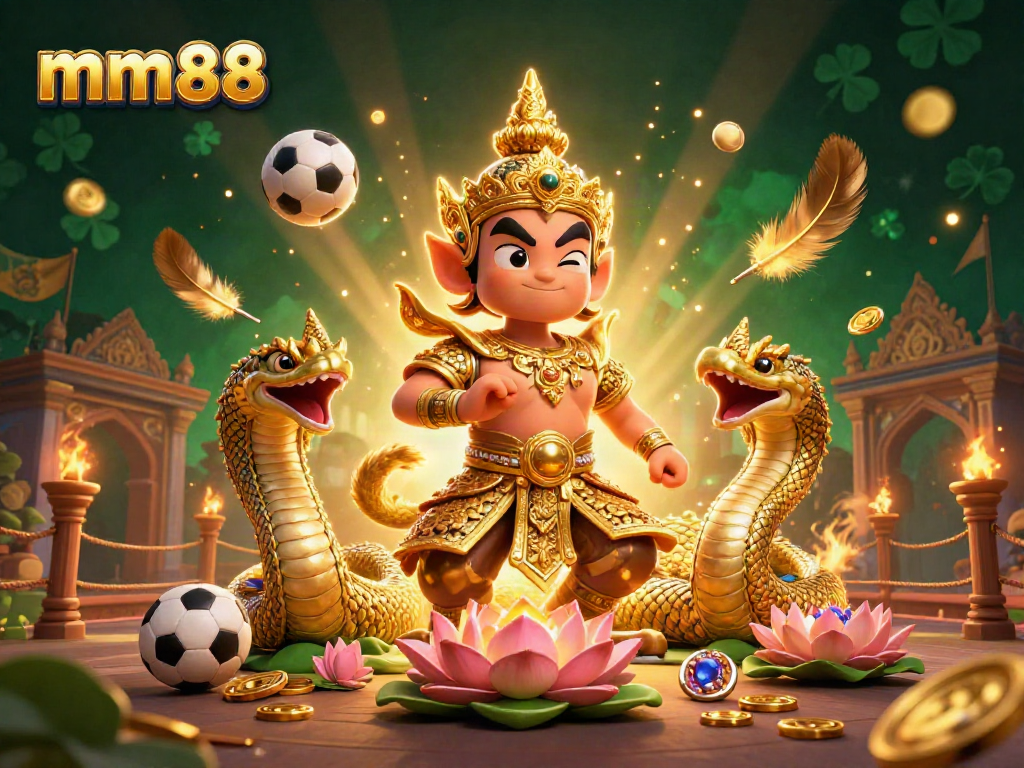 mm88 sports betting scene featuring a friendly yaksha guardian and dynamic elements for immersive gameplay