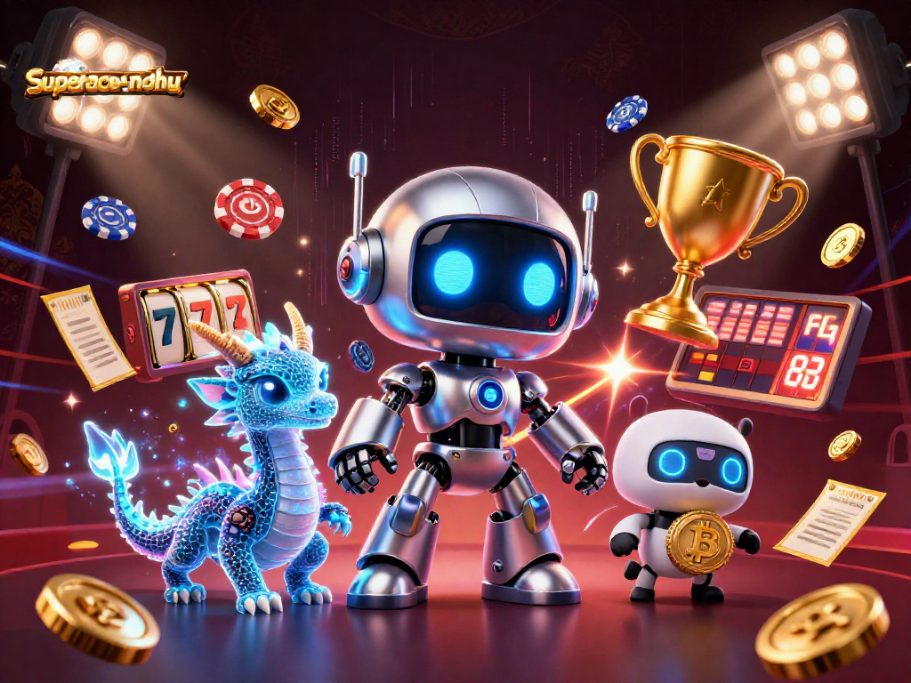 Engage with superace-nohu in an ultra-detailed 3D casino action scene featuring vibrant symbols and characters.