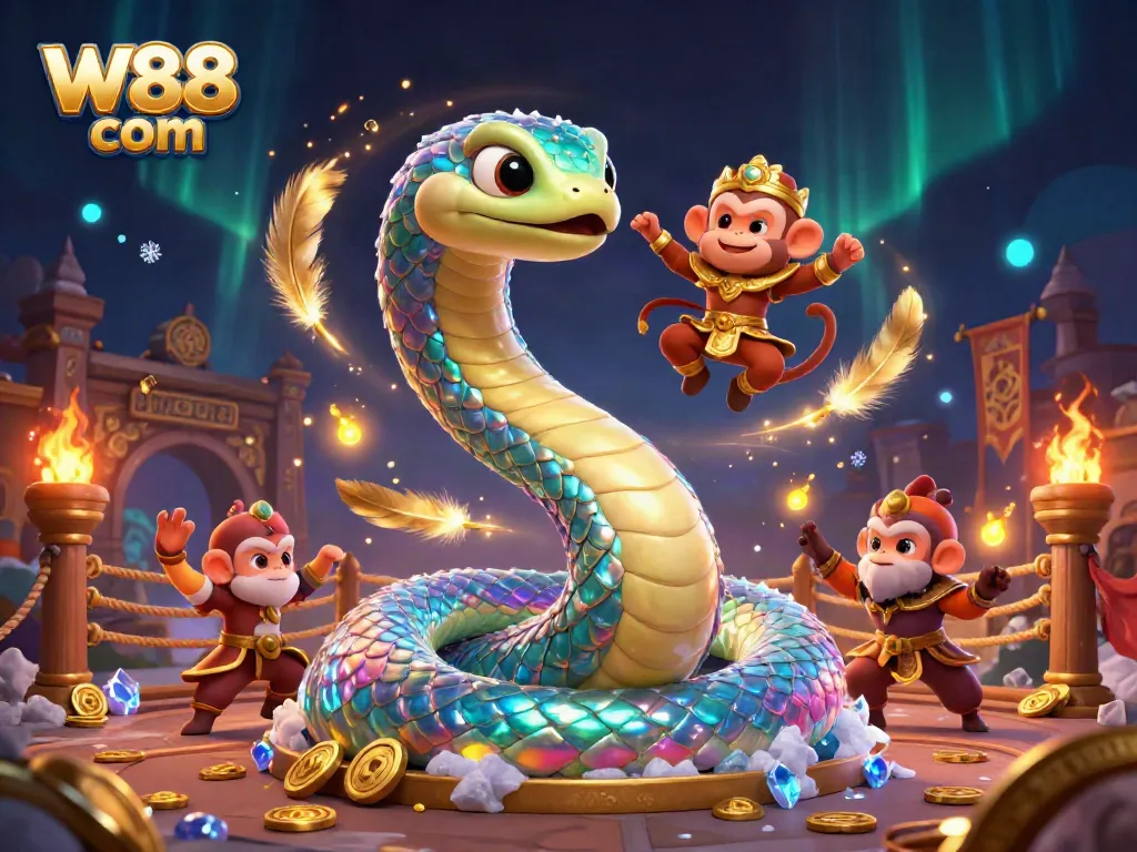 Engage with exciting gameplay at W88 com featuring vibrant 3D illustrations of casino games.