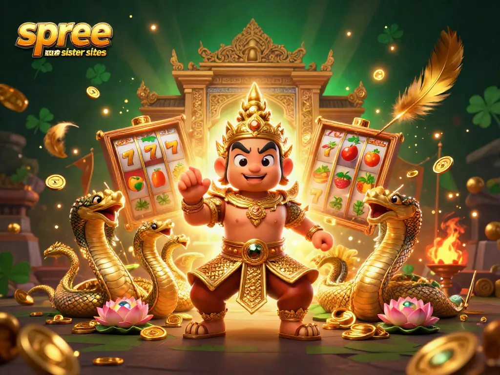 Experience the excitement of spree casino sister sites with 3D guardian and vibrant slot elements.