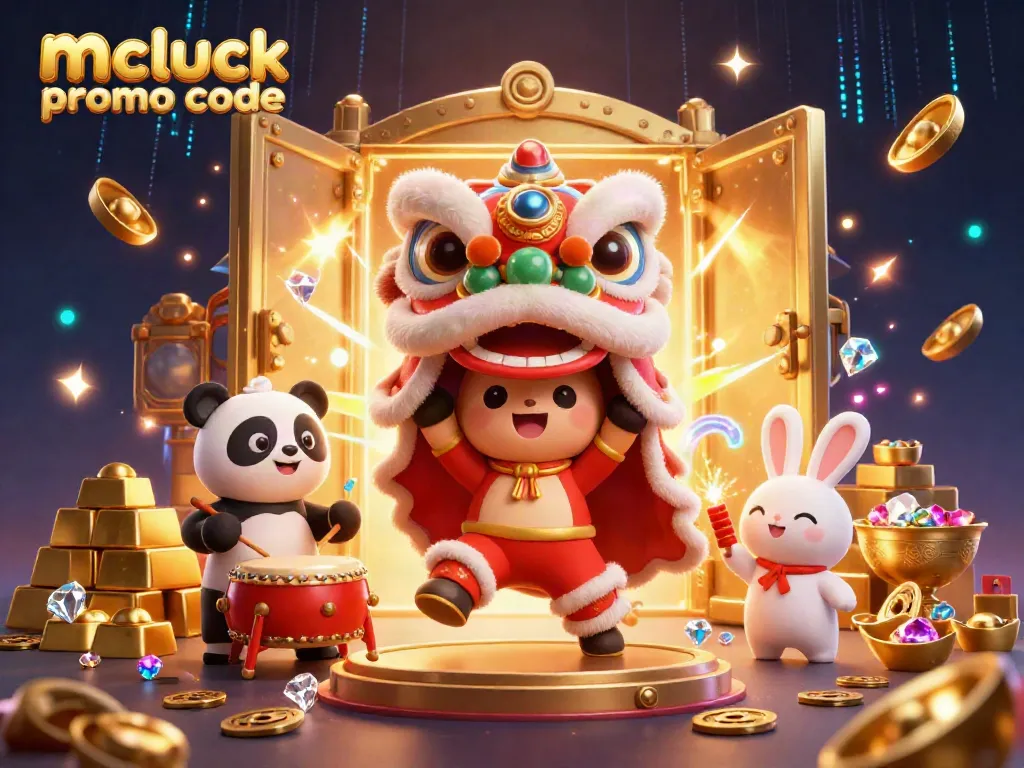Experience the excitement of the McLuck promo code with vibrant casino-themed illustration.
